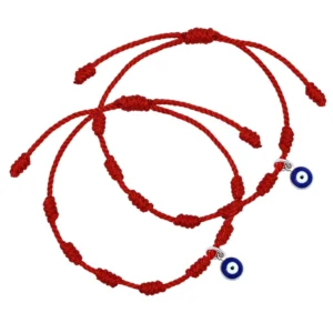 Conjunto de dos pulseras 7 nudos con ojo turco
