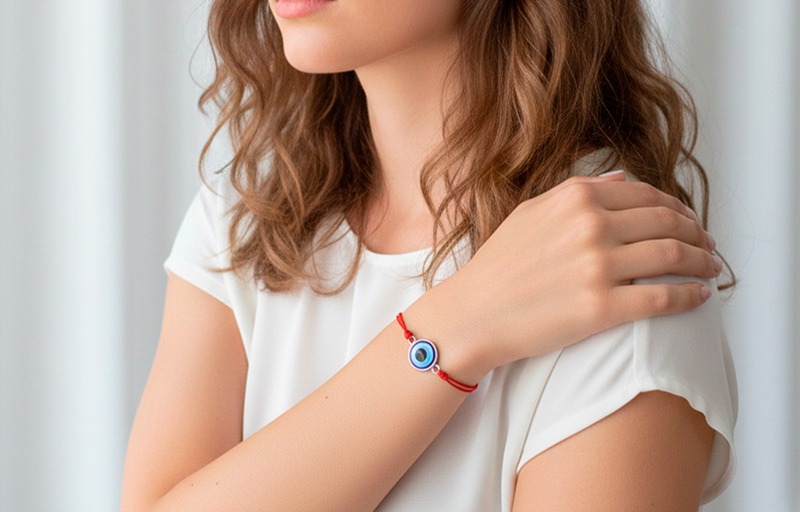 Modelo con pulsera ojo turco