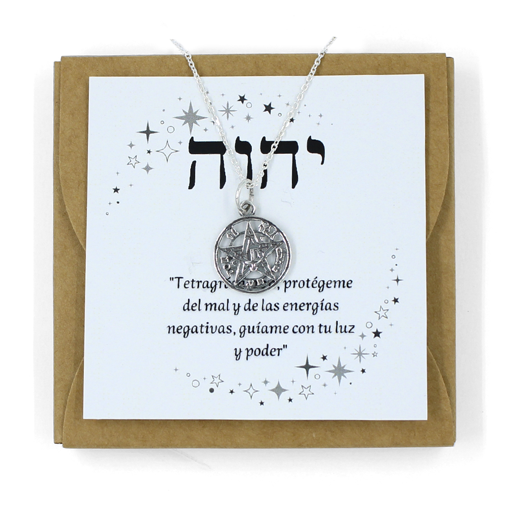 Collar tetragramaton de 15mm con cadena y caja