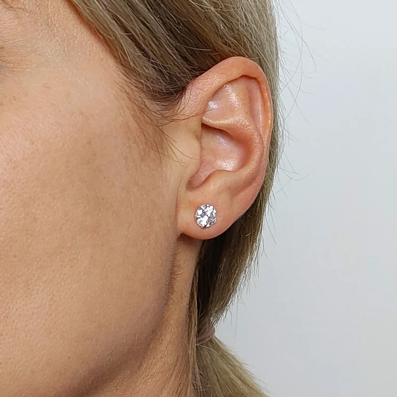 Pendientes de plata y circonita de presión