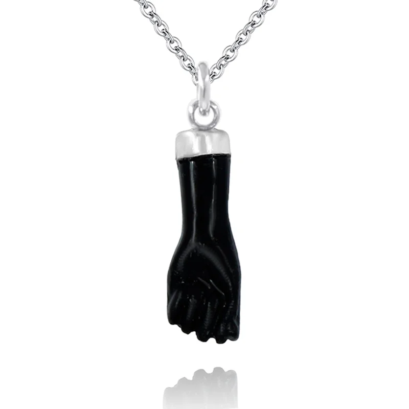 Collar mano negra en plata