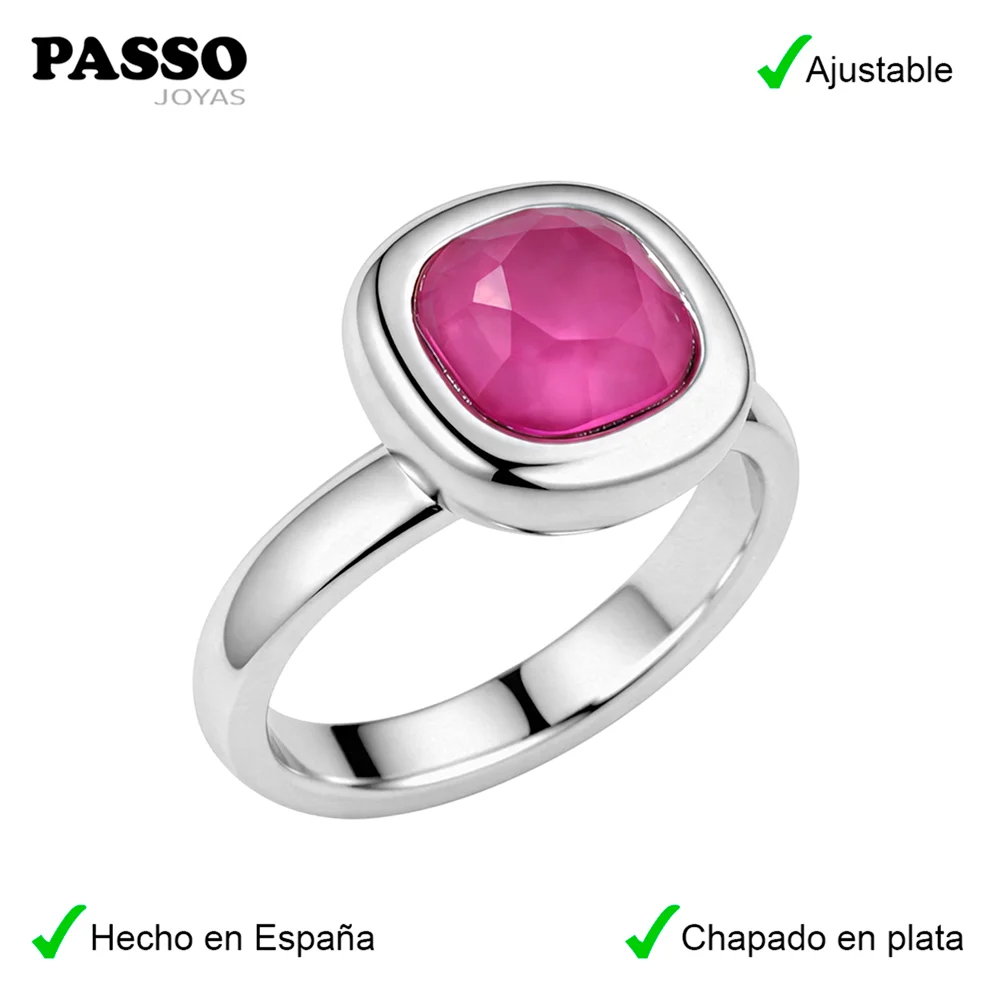 Medidas anillo de plata fucsia