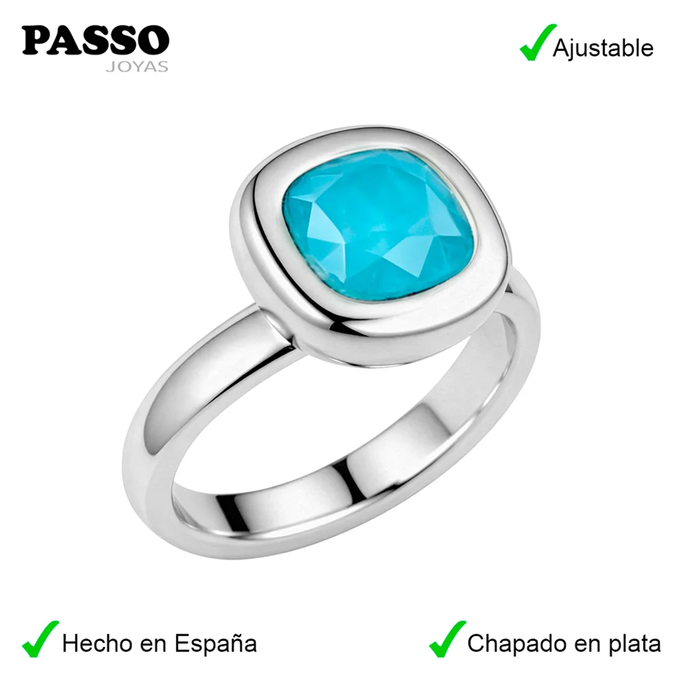 Medida anillo color turquesa