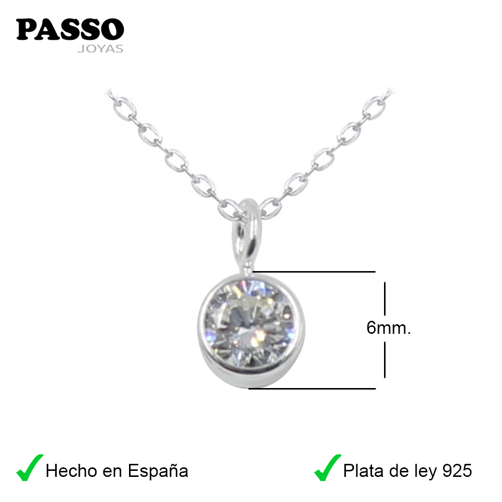 Medidas de collar con circonita de 6mm