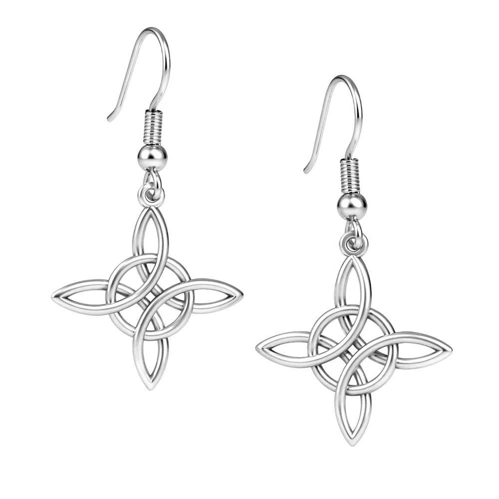 Pendientes nudo de bruja en plata