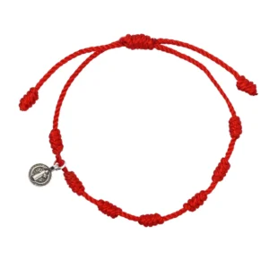 Pulsera 7 nudos con colgantito de San benito